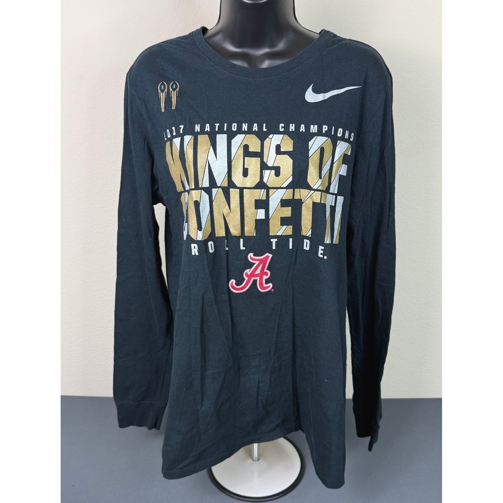 The Nike Tee Women's 2017 Champ Kings of Confetti Alabama Roll Tide Tee Navy M